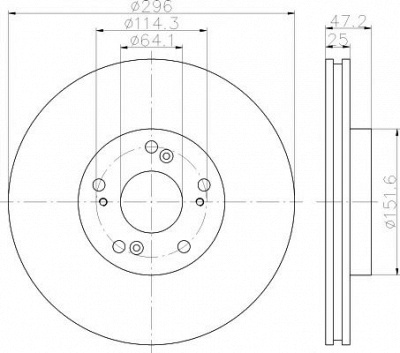 HELLA PAGID 8dd355116101 -  Тормозной диск